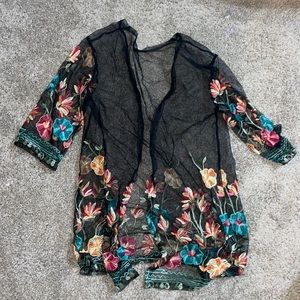 Floral mesh cover up